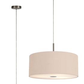 DK0550  Baymont 60cm 5 Light Pendant Satin Nickel, Antique Gold/Ruby, Frosted Diffuser